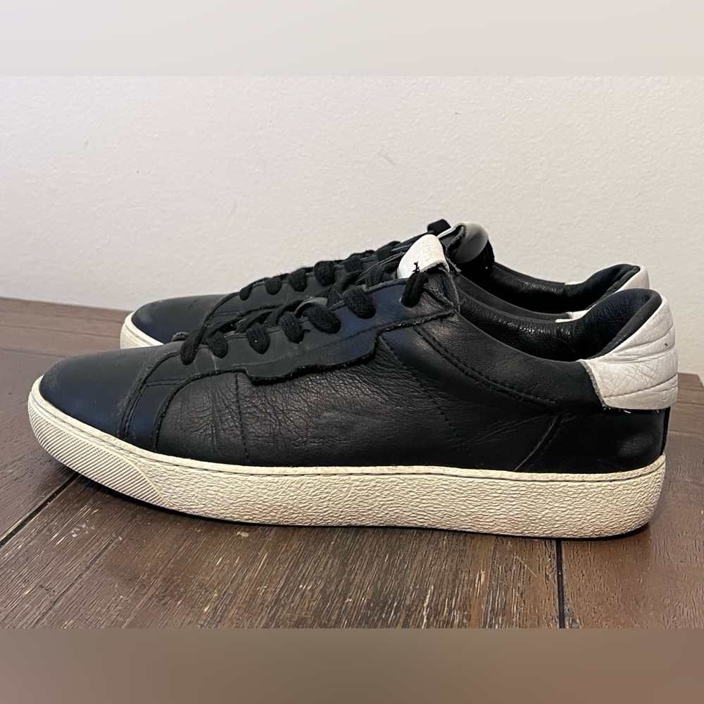 AllSaints Sheer Black Leather Distressed Sneakers Size 38 Women’s US size 8 - Picture 7 of 11